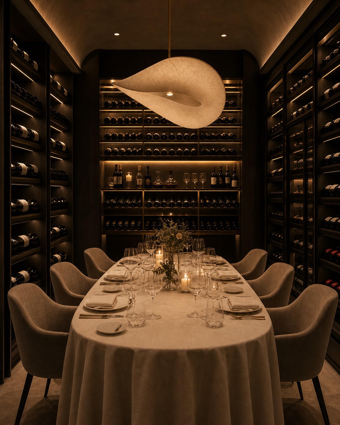 Private dining room in the wine cellar